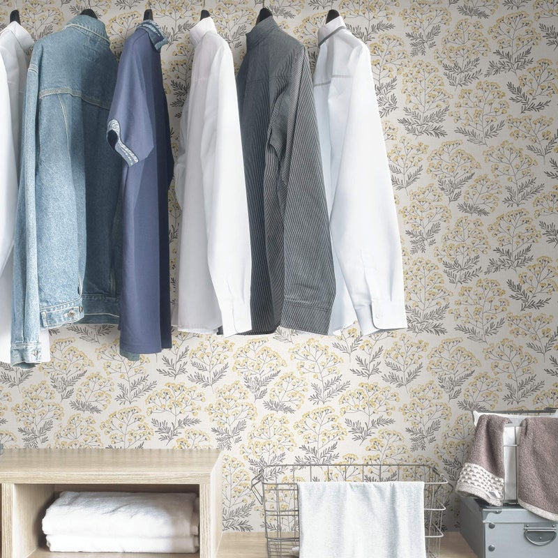 NuWallpaper NUS3546 Wethersfield Peel & Stick Wallpaper, Yellow - Image 4